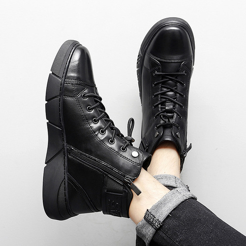 Chelsea Martin boots, men's England boots, velvet warm high-top men's casual leather boots, men's trend, all-match