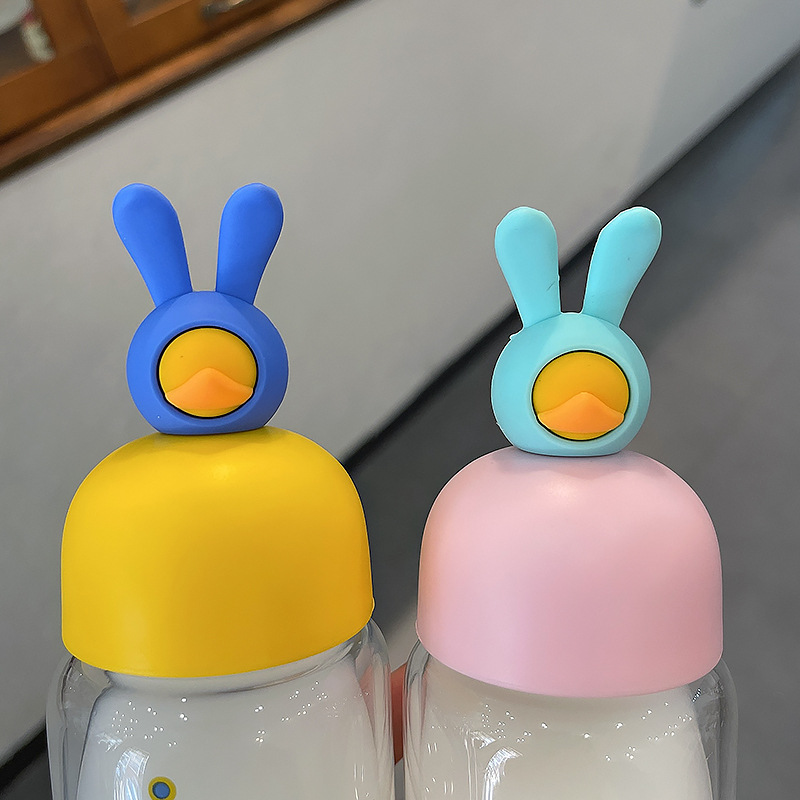 Fashion Rabbit Duck Cute Portable Glass Water Cup Wholesale display picture 15