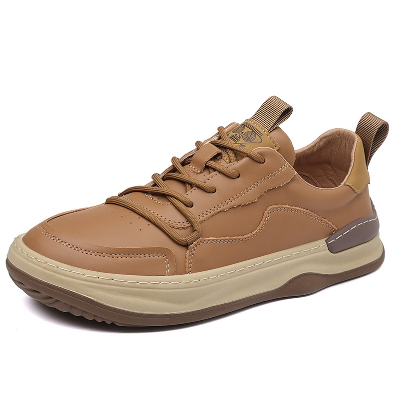 La primera capa de cuero de vaca nuevos zapatos casuales de cuero de hombre zapatos blancos de moda zapatos de payaso zapatos de hombre