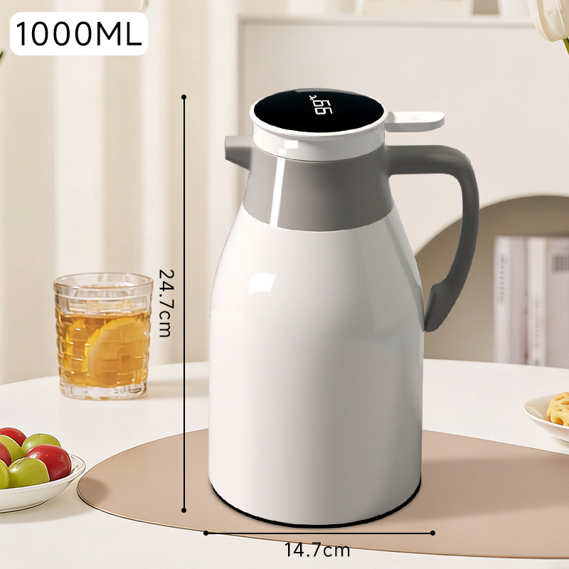 [온도 표시 모델] 1.0L 아이보리 화이트 [오래 지속되는 배터리 수명]