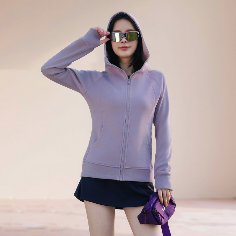 修身卫衣外套女秋季穿搭2025新款收腰显瘦连帽户外运动瑜伽服上衣|undefined