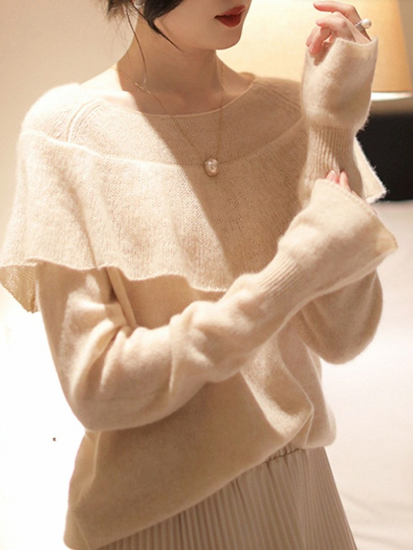 法式气质轻柔针织打底衫女秋冬2025新款别致绝美上衣柔糯毛衣内搭|undefined