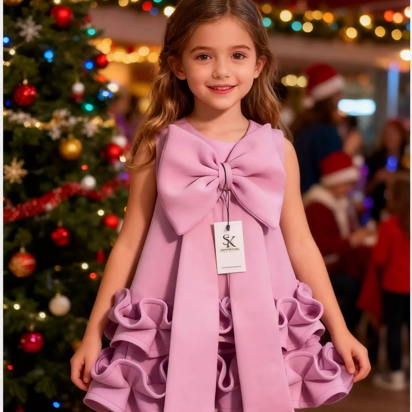 ins女童外贸礼服连衣裙立体宴会生日表演优雅重工礼服蝴蝶结