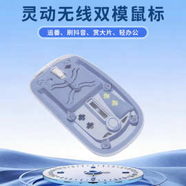 跨境透明蓝牙鼠标无线三模充电款平板电脑办公女生通用鼠标mouse