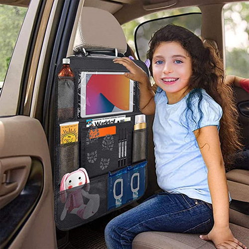 Temu Amazon cross-border bestseller Car multi-function seat storage bag Car seat back organizer bag anti-kick pad