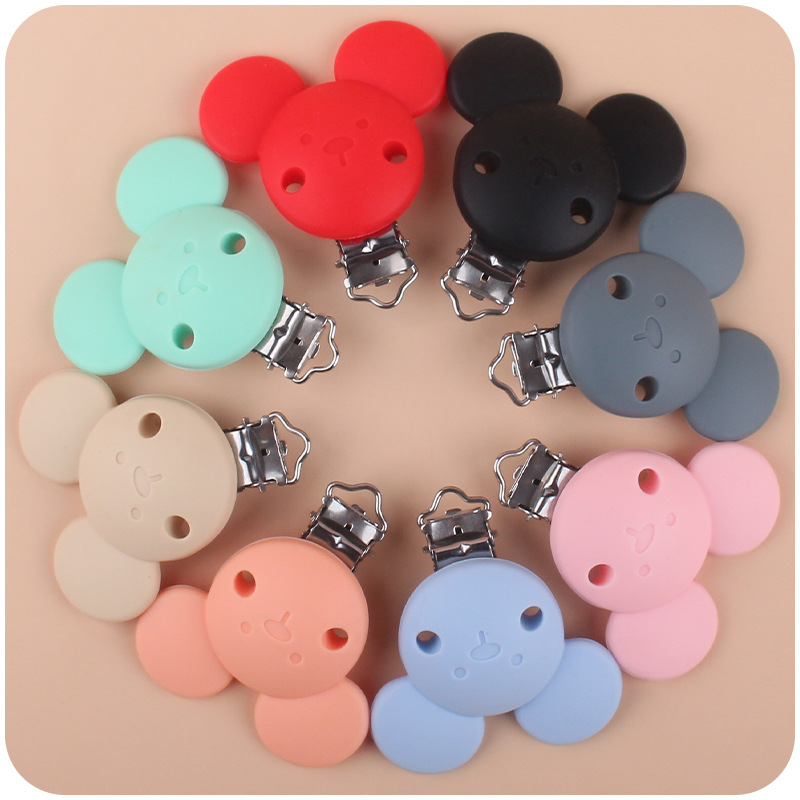 Nuevo bebé suministros calmante de dibujos animados animal de silicona chupete clip creativo bebé chupete anti-gota cadena Accesorios