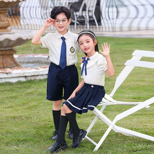 Kindergarten Uniforms, Summer Clothes, British Preppy Style Kidsren's School Uniform Suits, Primary School Students' Class Uniforms, Summer Graduation Photo Clothes