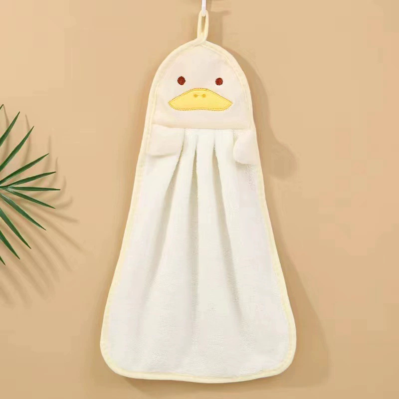 Baby hand towel hanging cute lint-free hand towel lanyard small yellow duck hook small duck Penguin