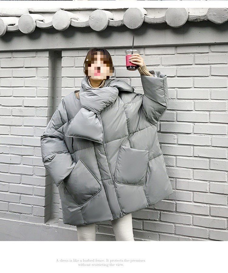 Women's Mid-length Down Jacket Loose Fit Stylish Korean Winter Coat_voghion.com