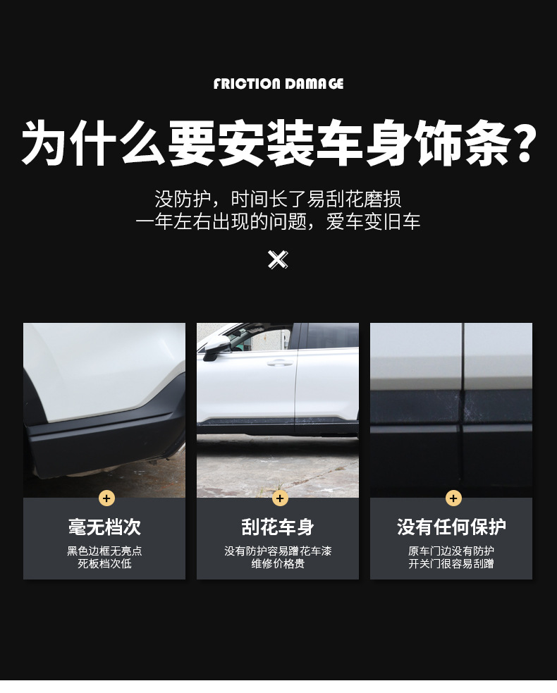 Suitable for 23-26 Models of the New Honda Crv Body Trim, Door Edge Anti-Collision and Anti-Scratch Strips, Modified Haoying Center Pillar Trim