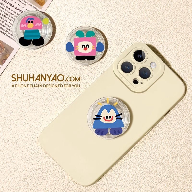 Ins adorable edición redonda creativa airbag soporte de teléfono móvil pegado rotación 360 retráctil perezoso persiguiendo el drama de escritorio
