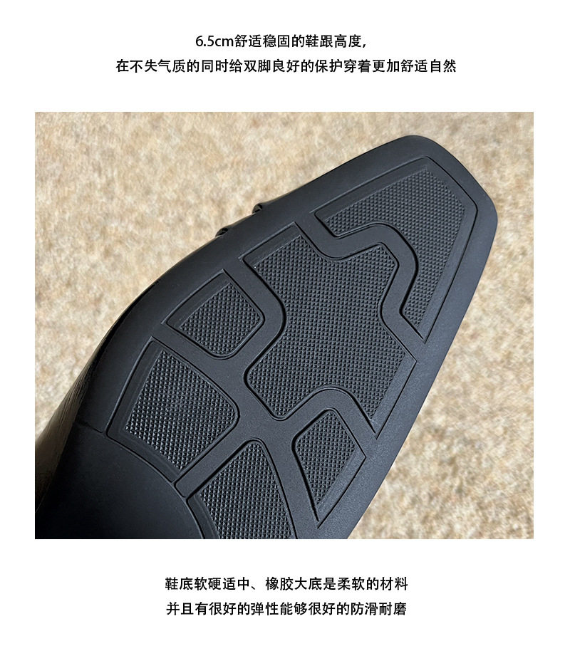 Bốt ngắn nữ mũi vuông gót dày 6–8 cm thiết kế cổ điển, khóa kéo sau — Màu nâu (lớp lót nhung), Màu đen (lớp lót nhung) chi tiết 13