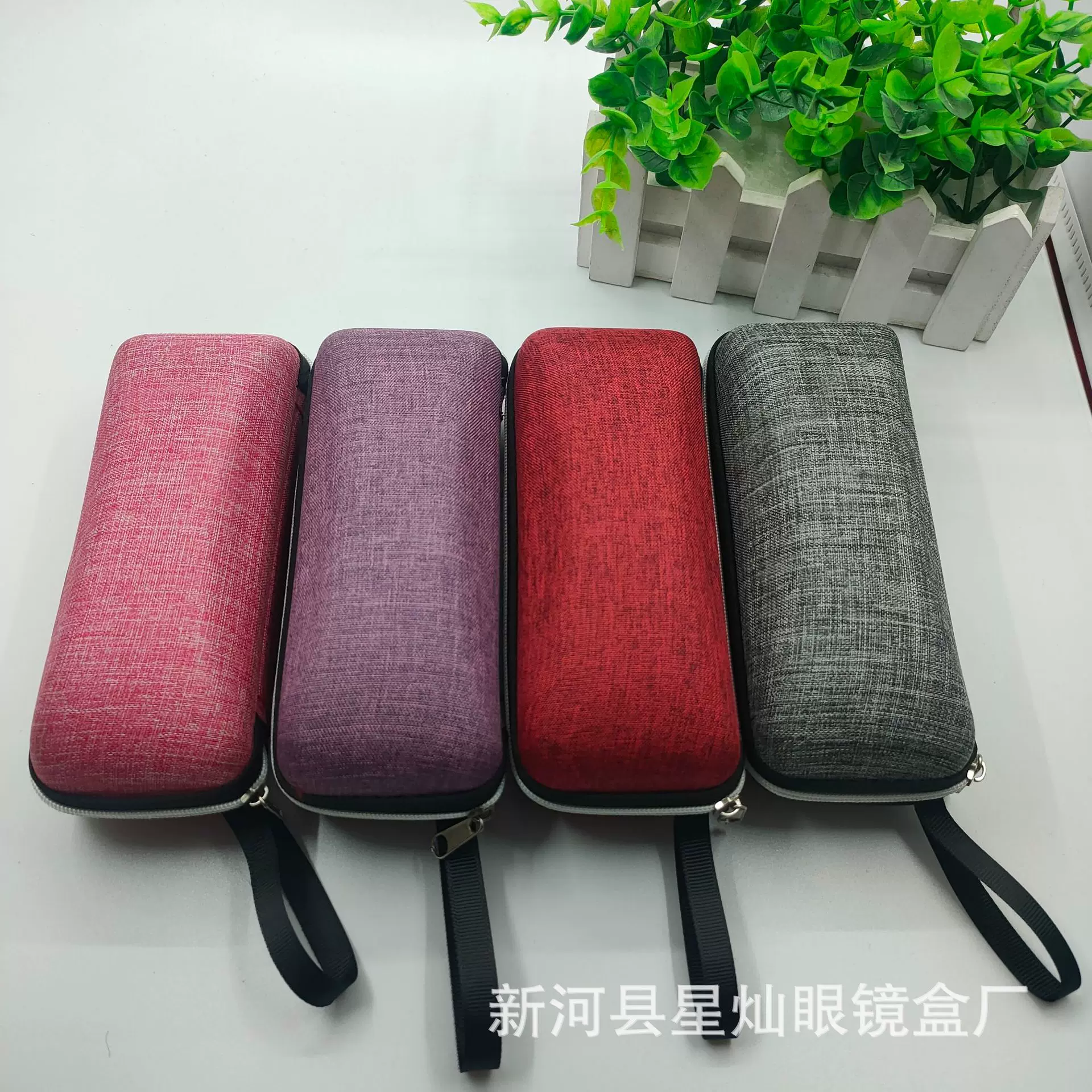 眼镜盒 新款eva麻布方高拉链包眼镜盒 太阳镜眼镜盒   现货供应