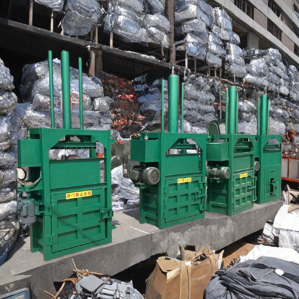 废纸液压打包机废品垃圾压缩立式双杠废旧物品易拉罐塑料瓶压包机