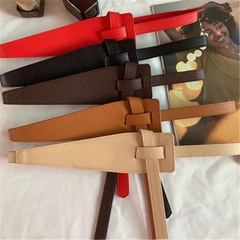 Women's Double-Sided Full PU Leather Coat with Knot Belt, Simple and Fashionable Waist Decorator for Factory Wholesale of New Products