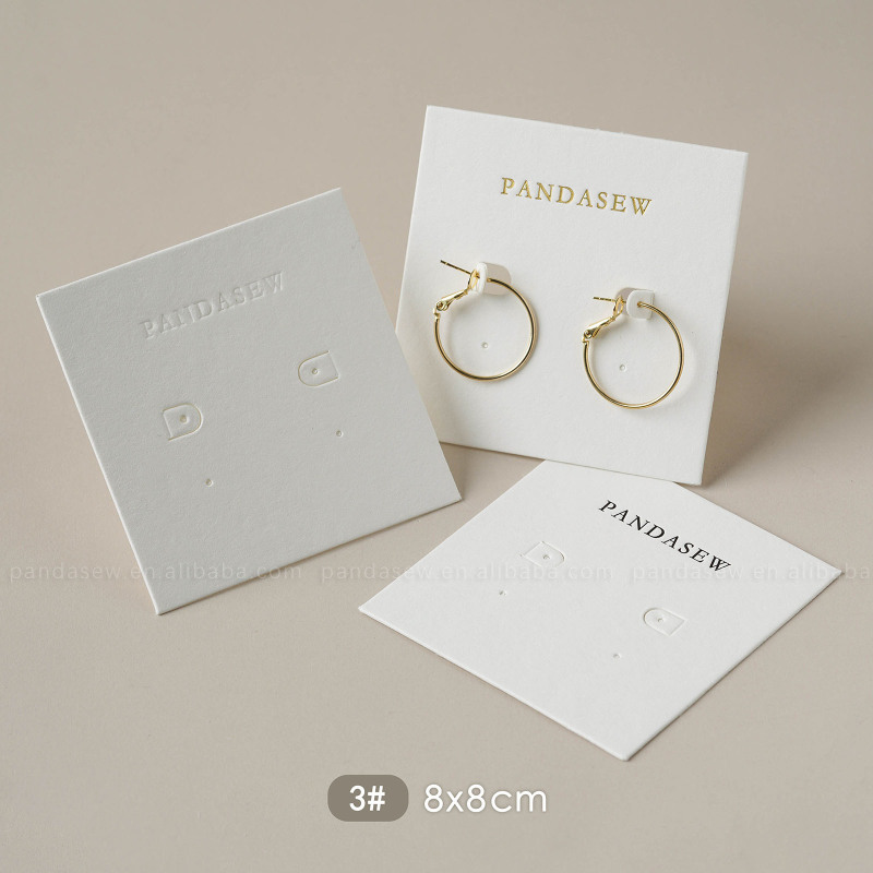 Pandasew 印制logo简约厚克重黑白卡纸耳环吊坠项链收纳|undefined
