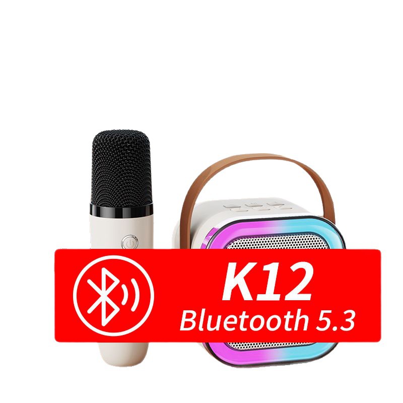 跨境外贸亚马逊K12蓝牙无线K歌音箱小音响带话筒麦克风儿童卡拉OK