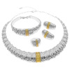 Metal jewelry, necklace and earrings, bracelet, ring, accessory, set, 24 carat, 4 piece set