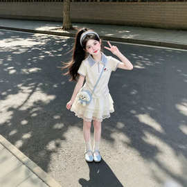 女童夏季套装裙2026新款超好看夏装短袖儿童洋气休闲半身裙两件套