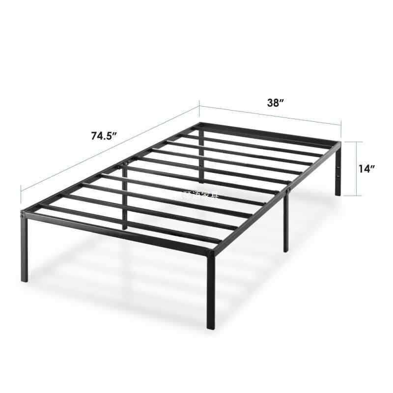 Fengqinyu Manufacturer Iron Art Steel-Wood Bed Large Soft Steel Bed Frame Platform Mattress Base Support Detachable Iron Bed Hotel