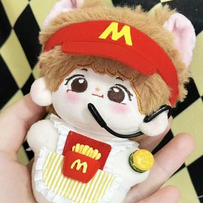 Cute 10-13cm Self-Deprecating Bear Mcdonald's Apron Hat Felt Cloth Funny Plush Toy Cotton Doll Accessory Cute 10-13cm Self-Deprecating Bear Mcdonald's Apron Hat Felt Cloth Funny Plush Toy Cotton Doll Accessory