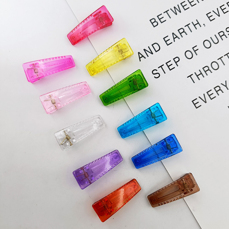 Square transparent acrylic hairgrip handmade