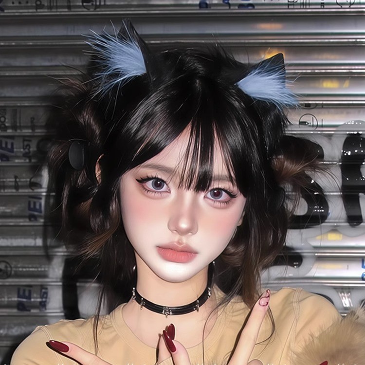Cat Ear Headband for Women, Handmade Three-Dimensional Realistic Animal Ears, Cute Plush Ears, Face Washing Headband, Women's Hair Accessory