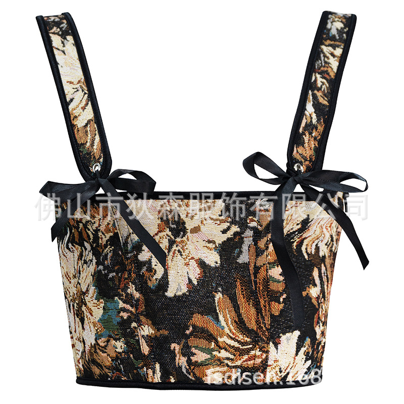 Pintura al óleo de Monet francés Feng Shui Moju correa para el hombro ropa exterior para moldear el cuerpo top estilo de comercio exterior