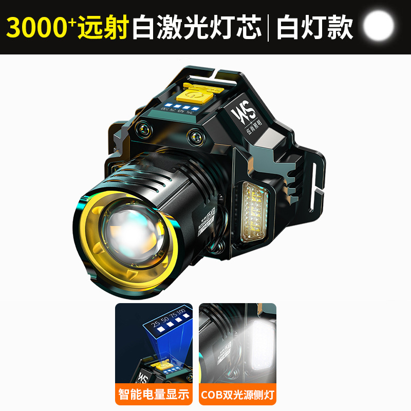 Lámpara de pesca nocturna de luz ultra brillante lámpara de minería de inducción carga de emergencia USB inteligente cabeza montada luz de iluminación exterior image 7