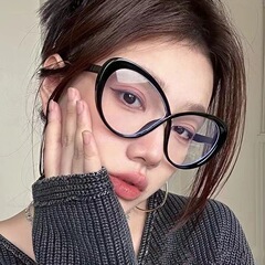 新型クロスボーダー楕円クロスメガネ枠欧米サングラス女性高級感個性ファッションブルーレイ防止サングラス