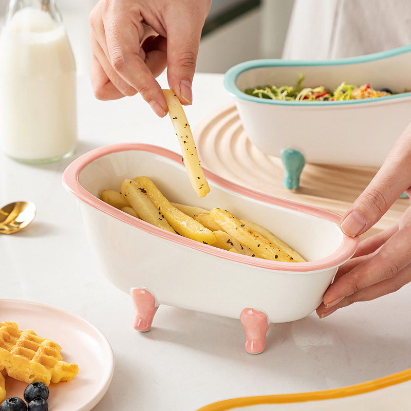 Baño postre tazón ins viento creativo red modelado vajilla cerámica lindo azúcar ensalada de frutas yogur tazón al por mayor