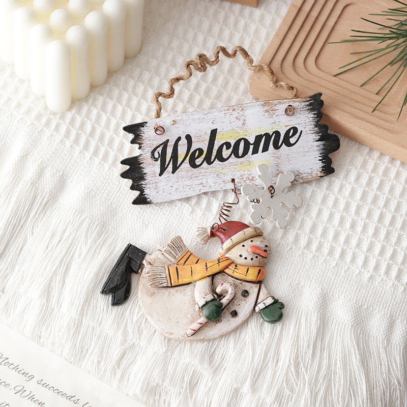 Nuevo árbol de Navidad transfronterizo retro muñeco de nieve colgante de resina decoración de color regalo de Navidad accesorios de fotografía