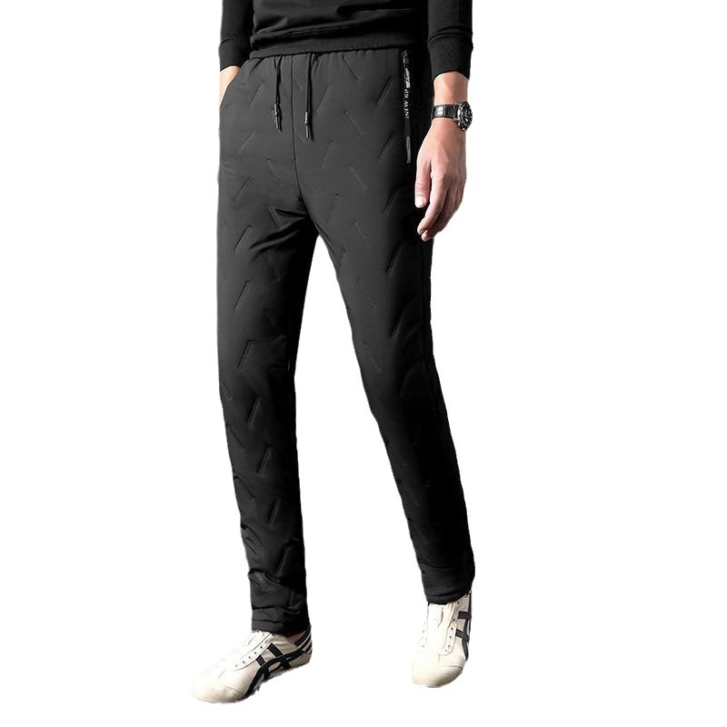 Pantalones de algodón para hombres pantalones cálidos de lana de cordero más el tamaño del hogar cálido forrado de lana engrosada pantalones de algodón para hombres pantalones cálidos de terciopelo de una sola pieza
