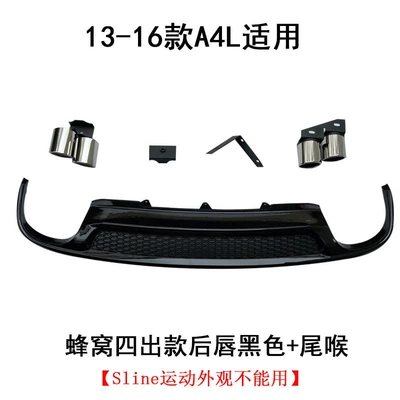 Spoiler, SuitAbLe for Audi A4L Modified - 13-16a4l-honeycomb-model-rear-lip-black-tail-throat