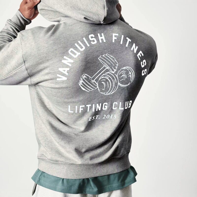 European and American New American Sports Sweater Men's Fitness Loose Cotton Hoodie Trendy Training Casual All-match Jacket