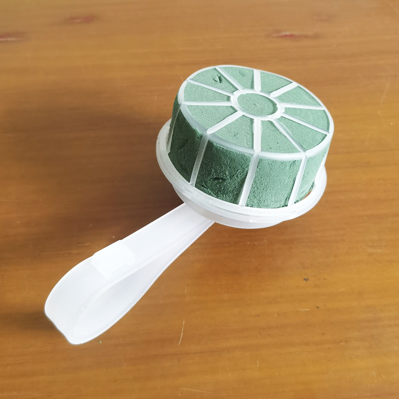 Flores inteligentes Yiwu fábrica directa decoración del flotador coche de la boda plástico verde pequeño cuadrado Ventosa con barro