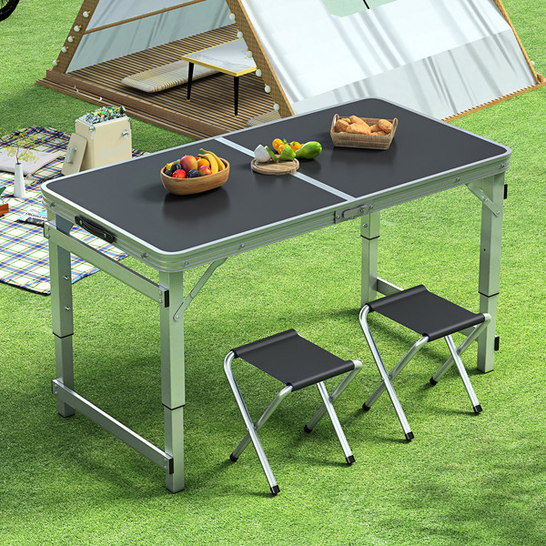 Outdoor table portable aluminum alloy can be folded at the table