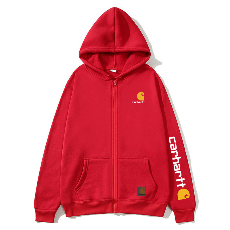 Cross-Border Carhartt Printed Zipper Sweatshirt Trendy Men's and Women's Couple's Autumn and Winter Jacket Hooded Cardigan Sweatshirt Wholesale Cross-Border Carhartt Printed Zipper Sweatshirt Trendy Men's and Women's Couple's Autumn and Winter Jacket Hooded Cardigan Sweatshirt Wholesale