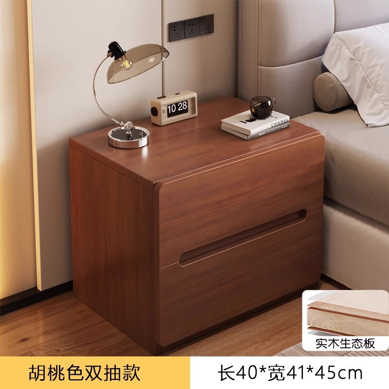 中古风床头柜小户型2025新款实木出租屋家用卧室床头置物架床批发|undefined