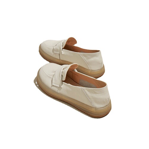 Women's Loafers  Summer New Breathable Small Leather Shoes, Versatile Flat Platform Two-Wear Slip-On Single Shoes