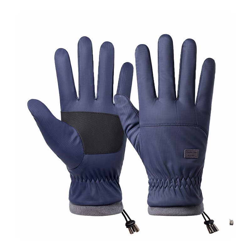 Guantes térmicos para hombres Otoño e Invierno forrados de lana engrosada al aire libre ciclismo impermeable algodón a prueba de viento a prueba de frío guantes de pantalla táctil