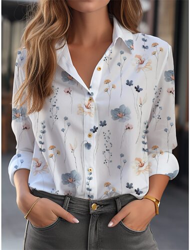International Trade Cross-border 2024 European and American Style Cardigan with 3D Flower Print Long-Sleeved Shirt for Women High-End and Versatile Top
