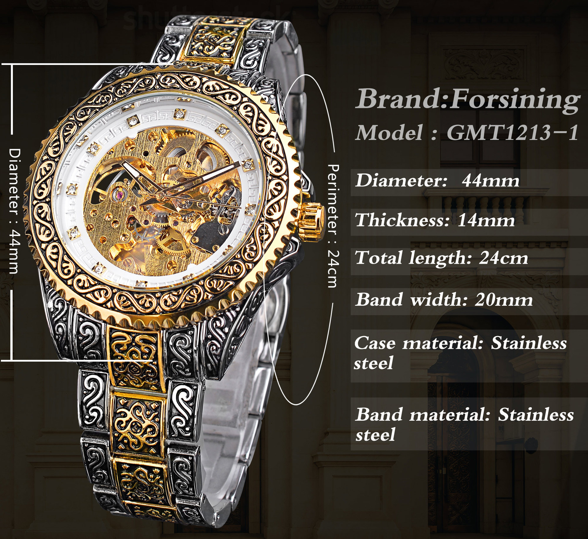Forsining Automatic Mechanical Watch For Men Waterproof Skeleton_voghion.com