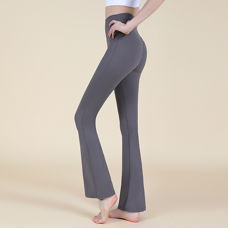 ヨガパンツ、フレアパンツ、ラインが恥ずかしくない、タイトフィット、ヒップアップ、お腹コントロール、ハイウエスト、着痩せ、ワイドレッグスポーツパンツ、ややフレアヨガパンツ|undefined