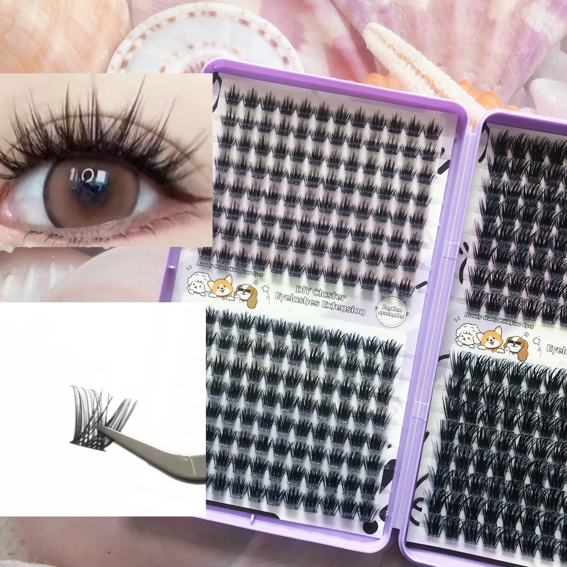 32 rows of dense DlY lashes 078