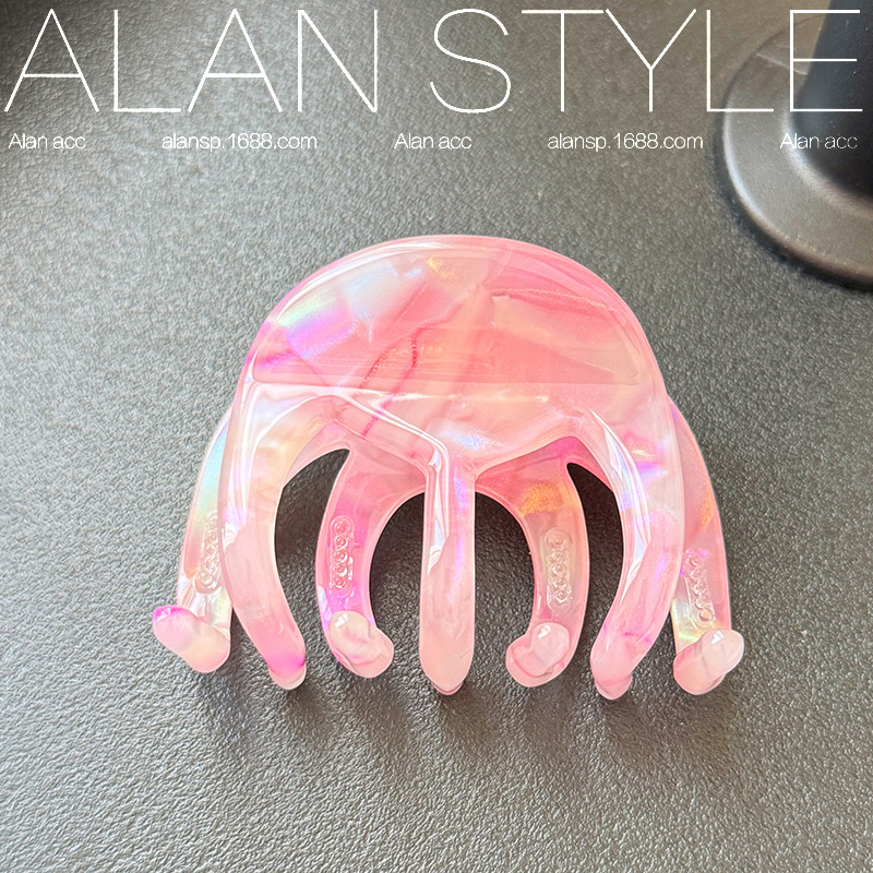 Alan フレンチ厚手アセテートヘアピン、軽い高級感と高級感のあるヘアピン、ミディアムサイズのシャーククリップ、後頭部のヘッドドレス|undefined