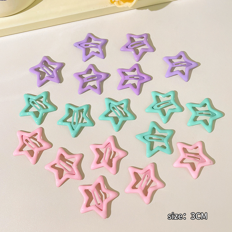 Linda estrella y2g horquilla hembra clip lateral flequillo BB clip horquilla para niños dopamina clip de color tocado