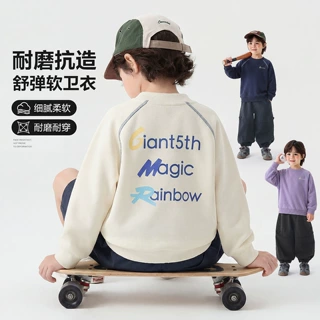 右欧男童圆领卫衣上衣秋装2026新款童装儿童宝宝小童春秋款衣服潮