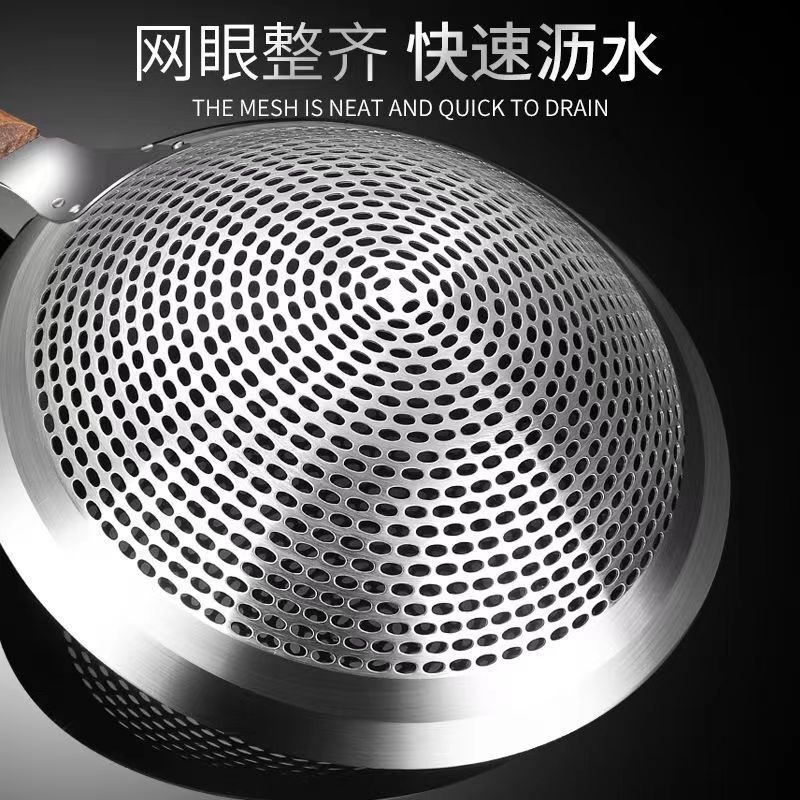 特大の厚いステンレス製の生け垣の家庭用すくい面餃子のスプーンの濾過網の大きいサイズの台所の揚げ物はTYmyを漏らします。|undefined