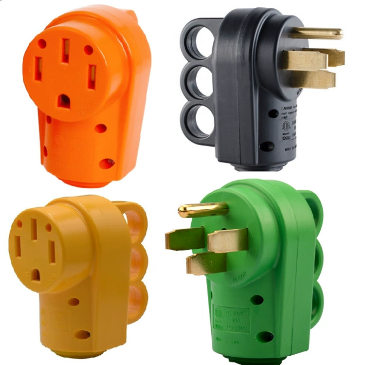 125В задний мужчина ноги ЭТЛ меди нейлона черноты штепсельной вилки 50А кольца тяги и женский главный соединитель для американца РВ